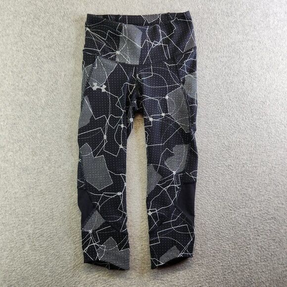 Under Armour Compression Leggings Womens XS Black Capri Heatgear Zip Pocket - Picture 1 of 14